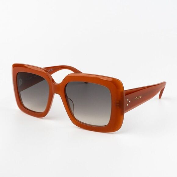 NEW Celine CL40263I 42F 3 DOTS Orange Gradient Brown Women Geometric Sunglasses - Picture 4 of 10